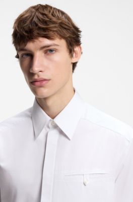 HUGO x entire studios relaxed-fit cotton shirt, White