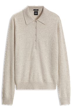 Pure cashmere polo sweater