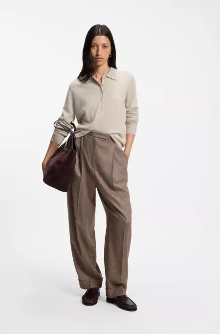 Pure cashmere polo sweater