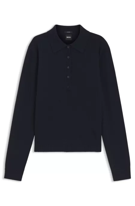 Pure cashmere polo sweater