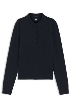 Jersey tipo polo de cashmere puro