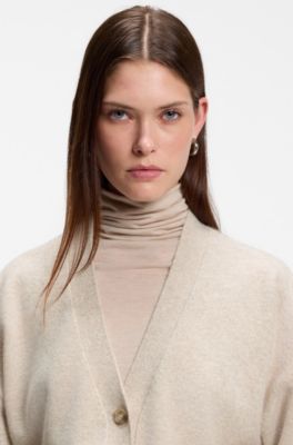 Relaxed-fit cardigan in cashmere, White