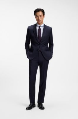 Camisa slim fit de algod&oacute;n el&aacute;stico estructurado de planchado f&aacute;cil, Celeste