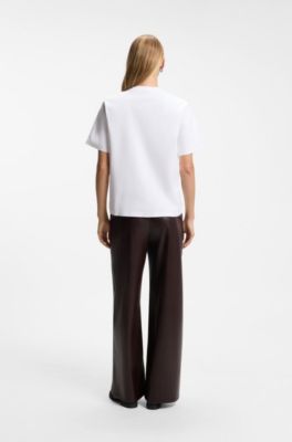 Camiseta de algod&oacute;n mercerizado con monograma Double B bordado con lentejuelas, Blanco