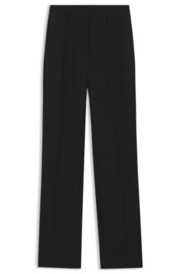 Regular-fit tuxedo pants with shiny panels, Black