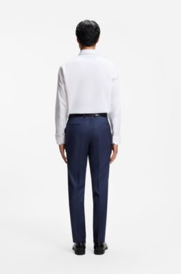 Regular-fit shirt in striped cotton, White