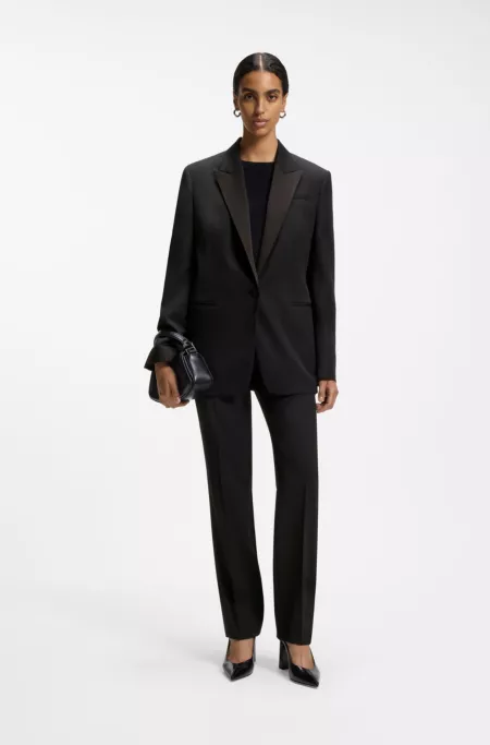 Regular-fit tuxedo blazer in virgin wool