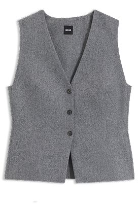 Slim-fit vest in melange flannel