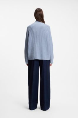 V-neck sweater in wool and cashmere, Light Blue