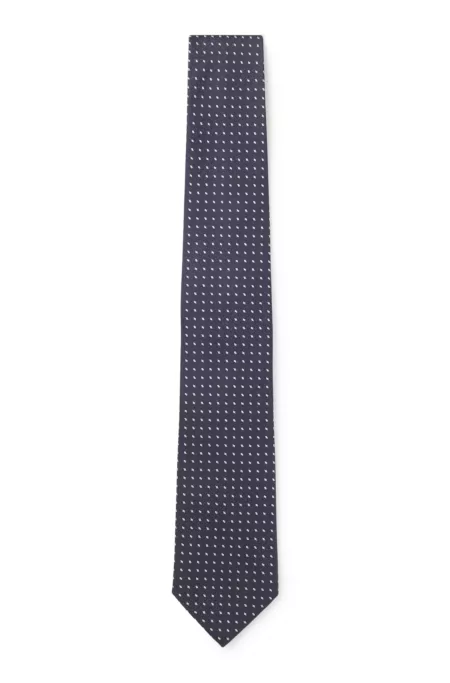 Silk jacquard tie with a micro pattern