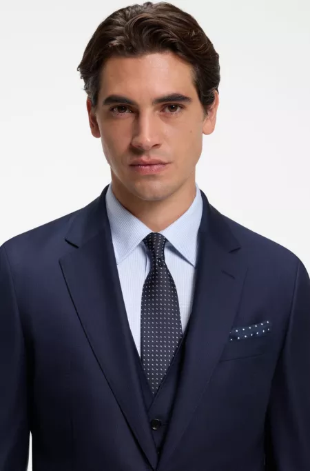 Silk jacquard tie with a micro pattern