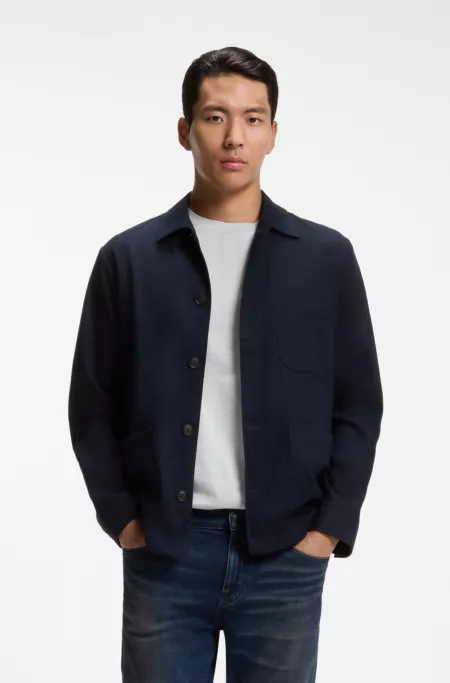 Relaxed-fit shirt in solid heavyweight flannel