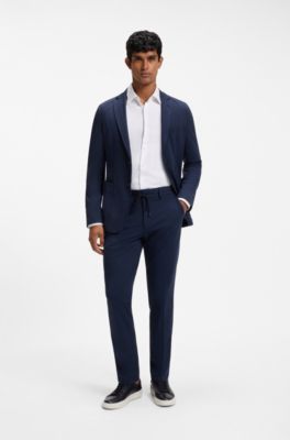 Slim-fit shirt in a cotton blend, White