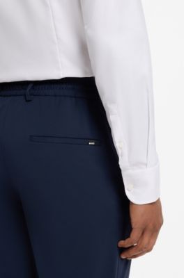 Camisa slim fit de mezcla de algod&oacute;n, Blanco