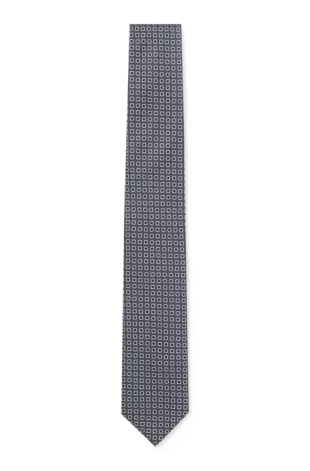 Silk-blend tie with micro-pattern jacquard