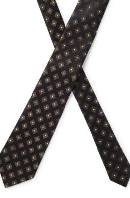 Silk jacquard tie handmade in Italy, Light Green