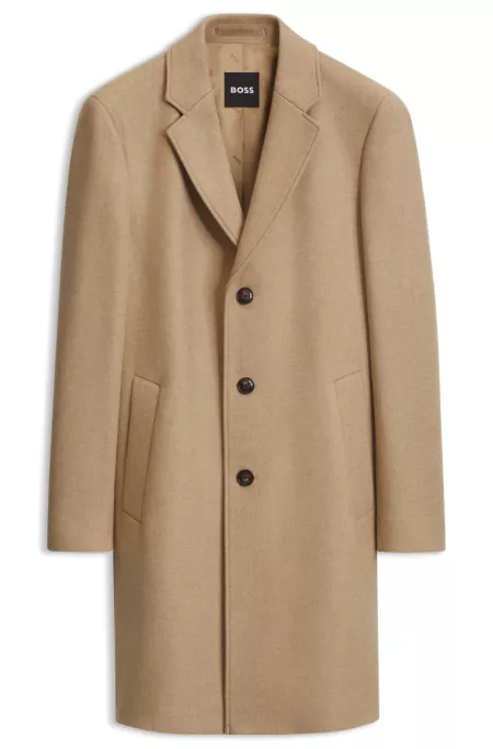 Slim-fit coat in a wool blend