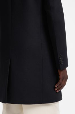 Slim-fit coat in a wool blend, Dark Blue