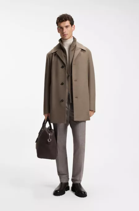 Relaxed-fit formal coat in Italian fabric
