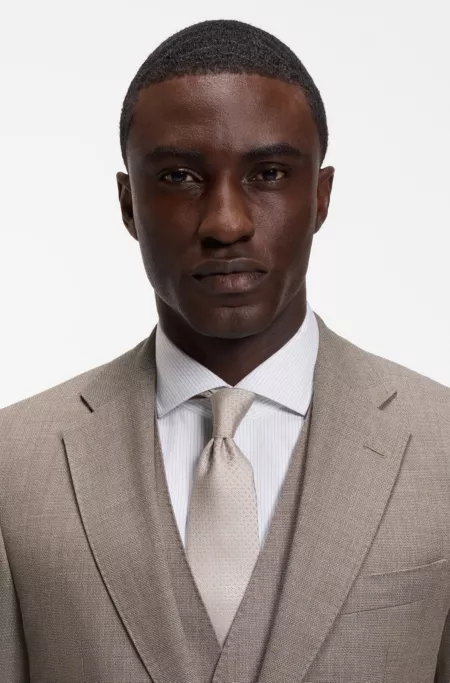 Italian-made silk tie with jacquard pattern