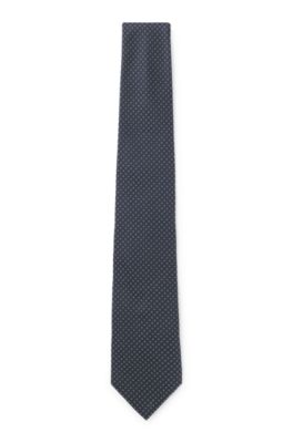 Corbata de seda elaborada en Italia con motivo jacquard, Celeste