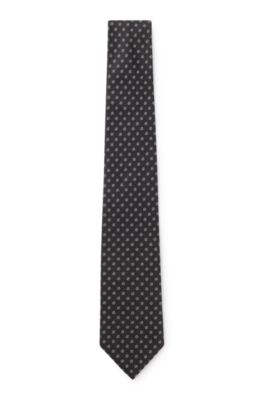 BOSS ONE Patterned silk-jacquard tie, Black