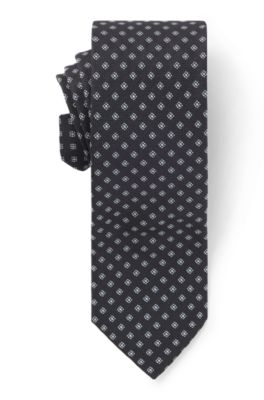 BOSS ONE Patterned silk-jacquard tie, Dark Blue
