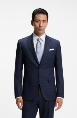 BOSS ONE Patterned silk-jacquard tie, Light Blue