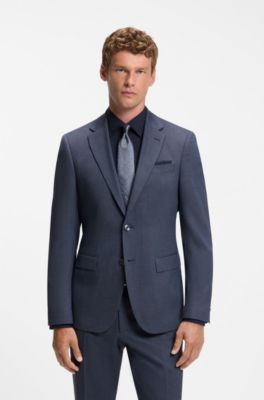 BOSS ONE Patterned silk-jacquard tie, Light Blue