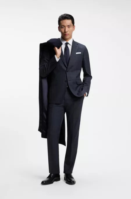 BOSS ONE Two-piece slim-fit suit in checked virgin wool