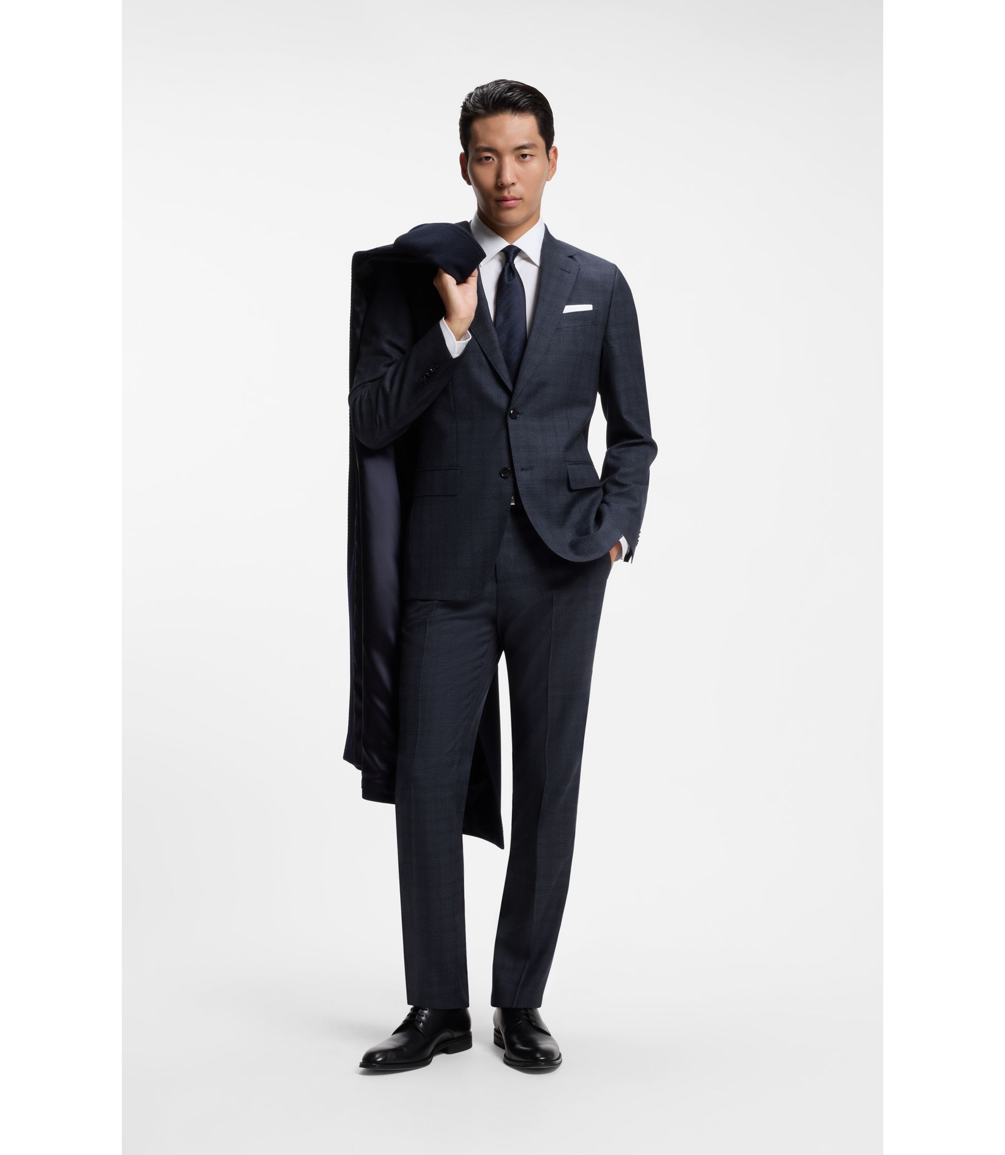 HUGO BOSS スーツ ブルー系ネイビー 50 Hugo Boss Blue Pinstripe Slim