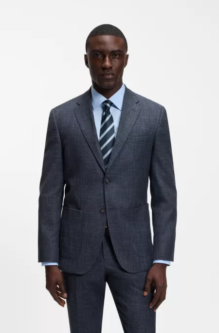 Regular-fit suit jacket in a patterned wool blend