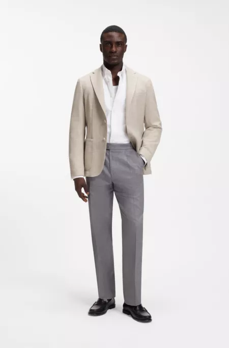 Slim-fit jacket in virgin wool