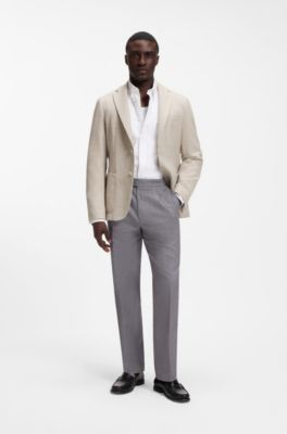 Slim-fit jacket in virgin wool, White