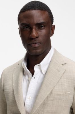 Slim-fit jacket in virgin wool, White