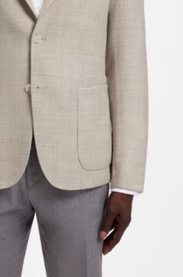 Slim-fit jacket in virgin wool, White