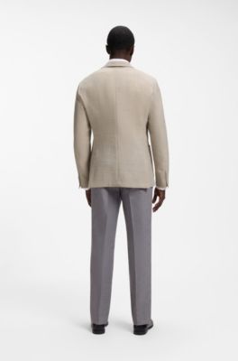 Slim-fit jacket in virgin wool, White