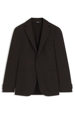 Slim-fit jacket in virgin wool, Dark Brown