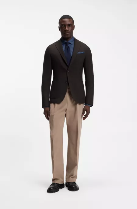 Slim-fit jacket in virgin wool