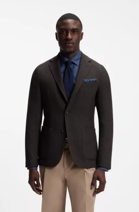 Slim-fit jacket in virgin wool