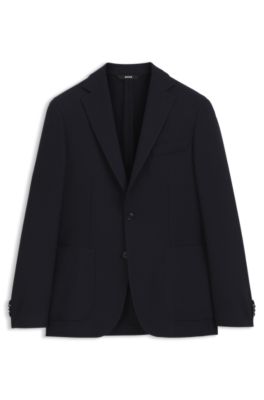 Veste Slim en laine vierge, Bleu fonc&eacute;