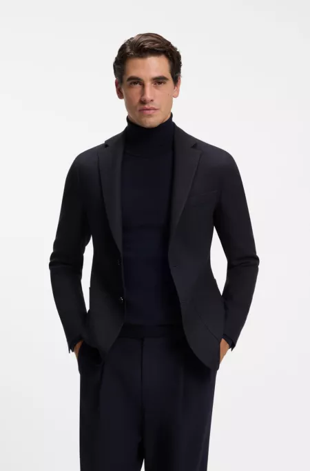 Slim-fit jacket in virgin wool