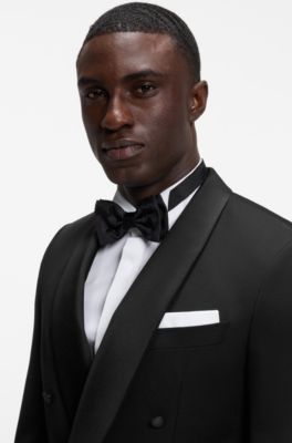 Blazer slim fit confeccionado con lana virgen italiana, Negro