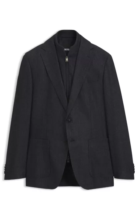Slim-fit jacket with zip-up inner