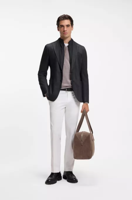Slim-fit jacket with zip-up inner