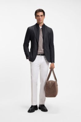 Veste Slim avec empi&egrave;cement int&eacute;rieur zipp&eacute;, Bleu fonc&eacute;