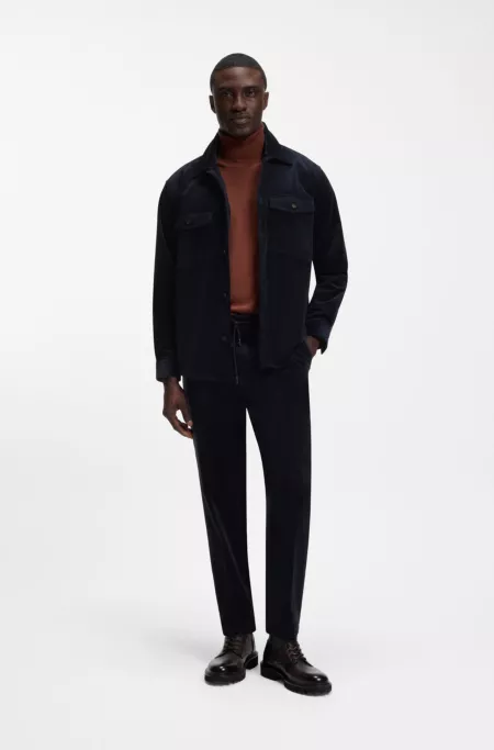 Tapered-fit pants in stretch corduroy