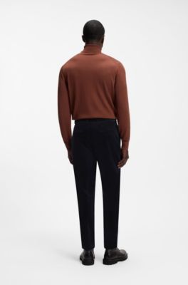 Tapered-fit pants in stretch corduroy, Dark Blue