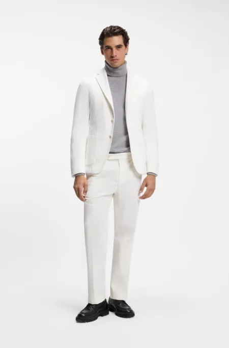 Slim-fit blazer in a cotton-cashmere blend