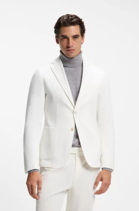 Slim-fit blazer in a cotton-cashmere blend